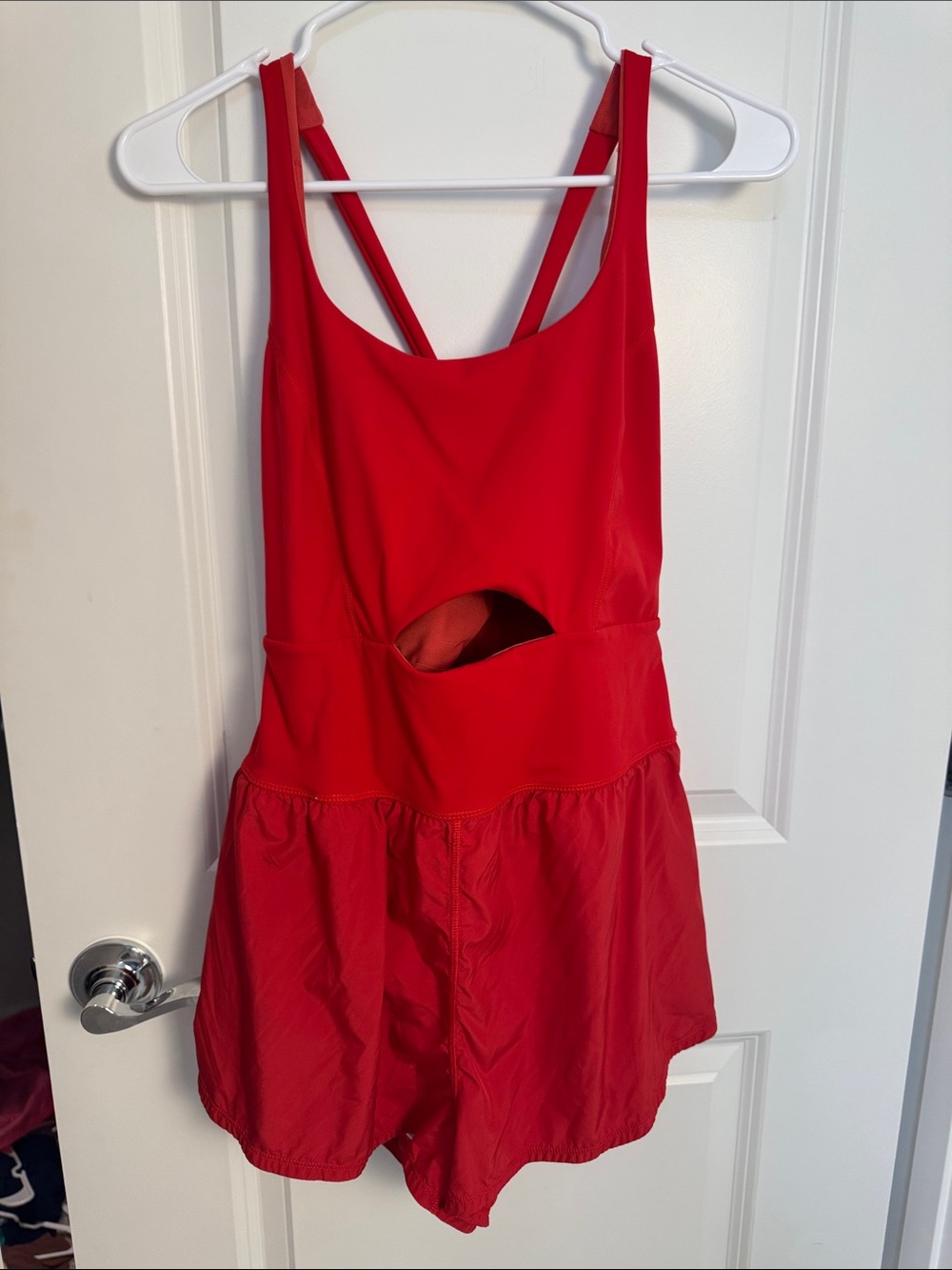 FP Movement by Free People Red Cutout Active Romper